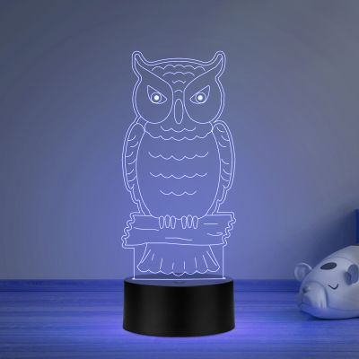 3D Illusion owl Night lamp with Multicolored Light  for Gift For Kids, Room Decor Light